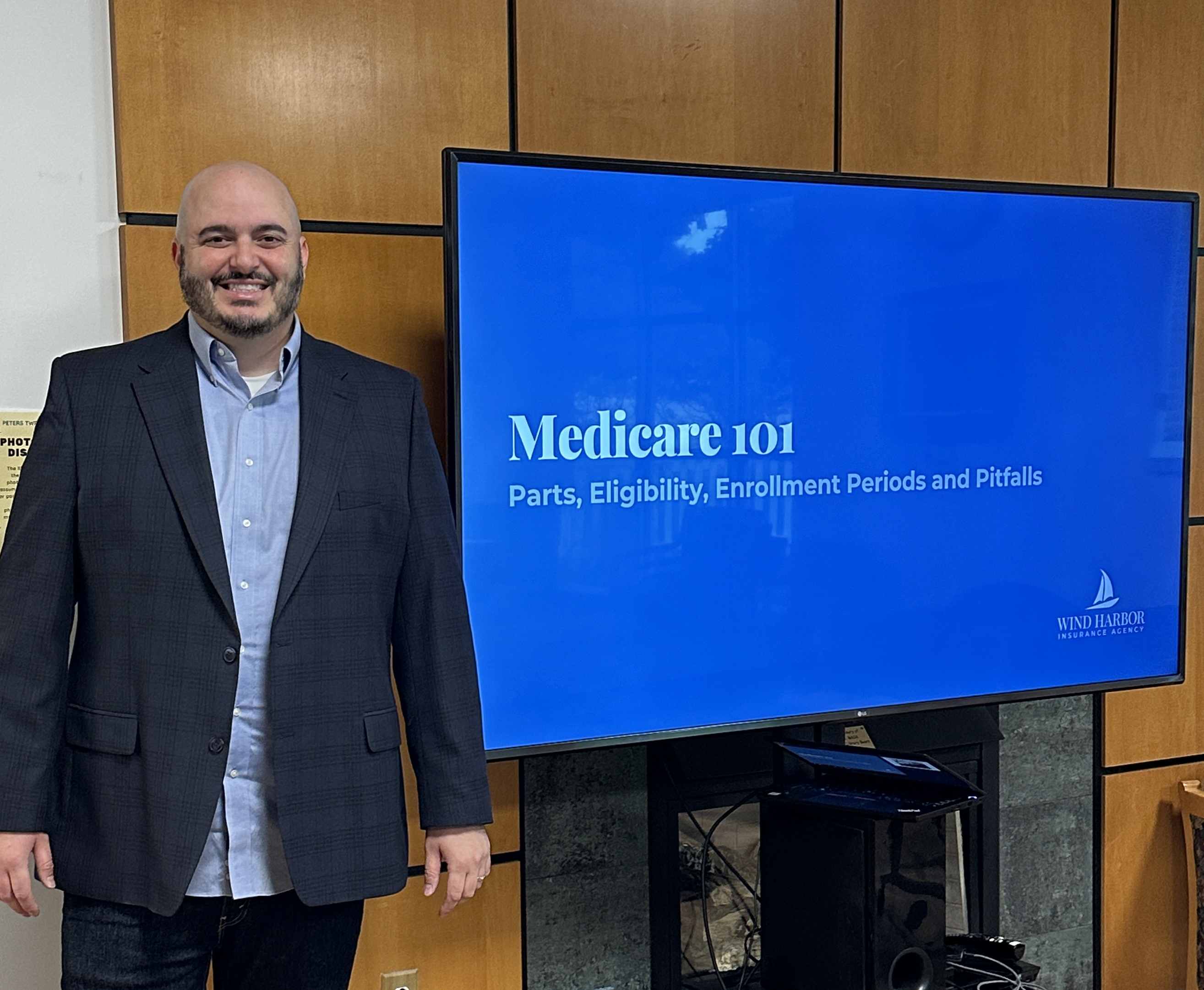 Brian Lash with the title slide to the Medicare 101 Seminar